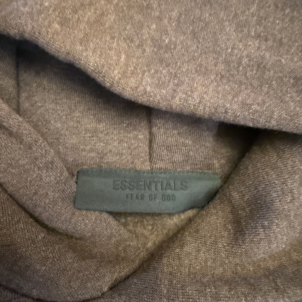 Fear of God Essentials Core Collection Heather Wood Hoodie Size S NWT - Picture 5 of 6
